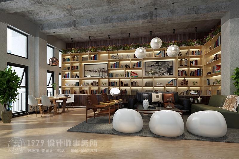 合肥個性別致書店休息區(qū)裝修效果圖 - 簡單的裝飾 后現(xiàn)代的設(shè)計(jì)讓書店看起來簡潔舒適上檔次